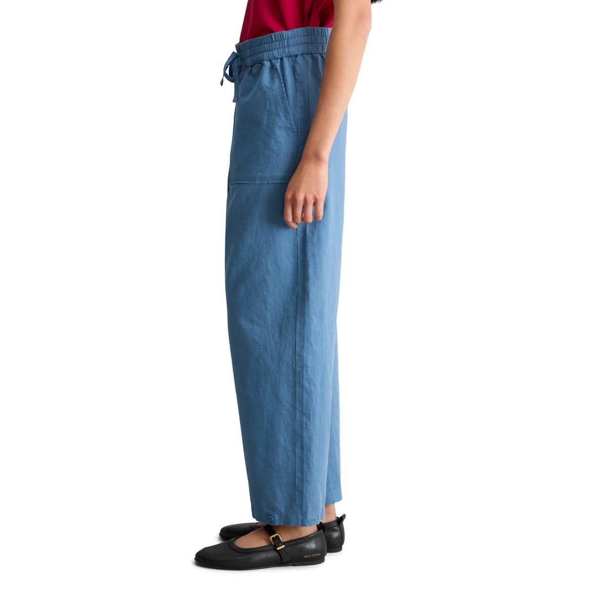 Short régulier en mélange de lin et de coton bleu moyen, MARC O’POLO DENIM