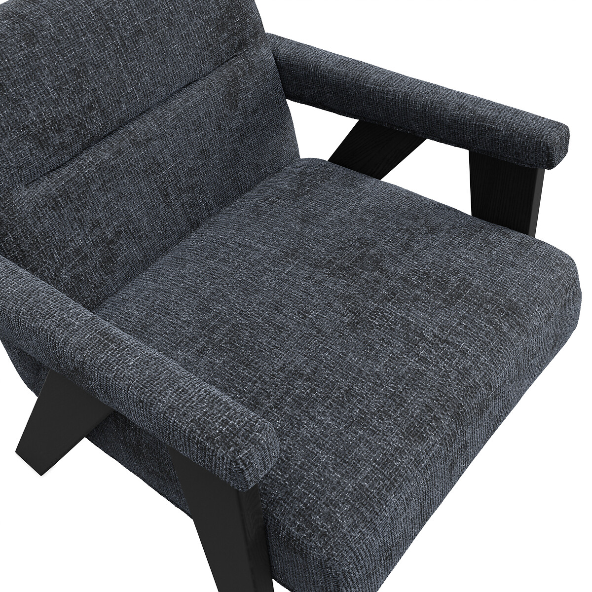 Alessa Tweed Velvet Upholstered Accent Armchair carbon/black, ÉDITÉ