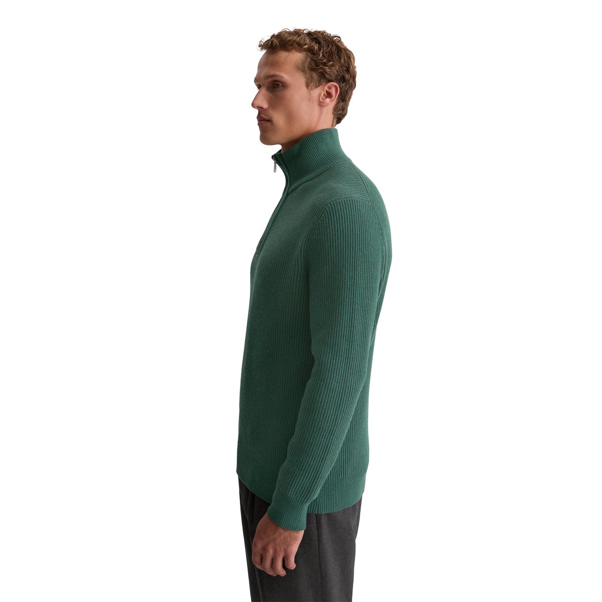 Troyer régulier en mélange de coton et de laine vierge vert, MARC O'POLO