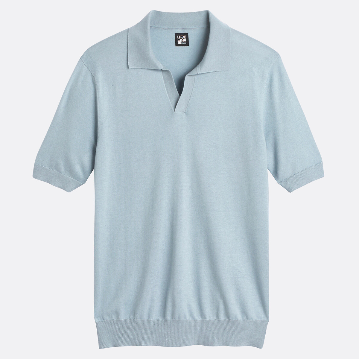 Polo col V manches courtes bleu grisé, LA REDOUTE COLLECTIONS