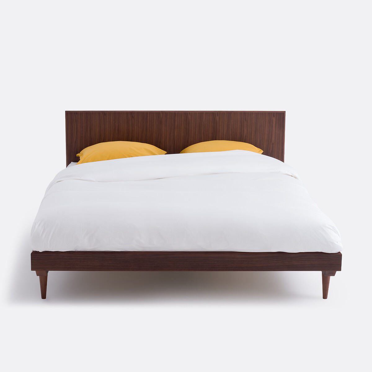 Bett + Bettkasten aus Walnussholz und Walnussfurnier, QUILDA nussholz, LA REDOUTE INTERIEURS