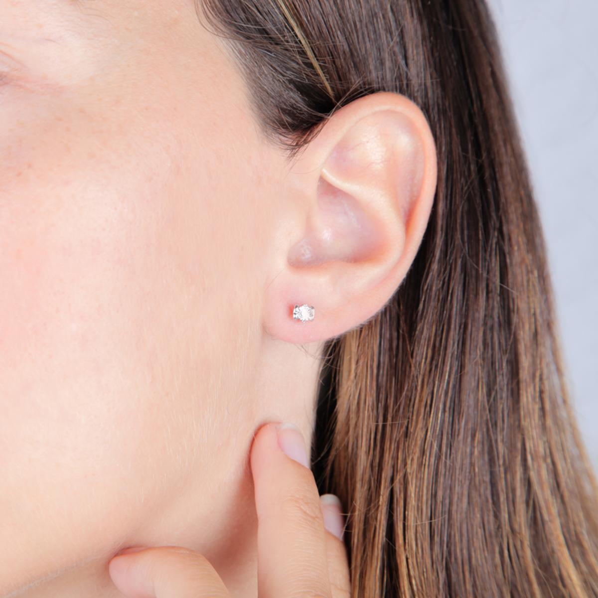 Boucles D'oreilles En Or Blanc 375 Loto argent, BLUESPIRIT