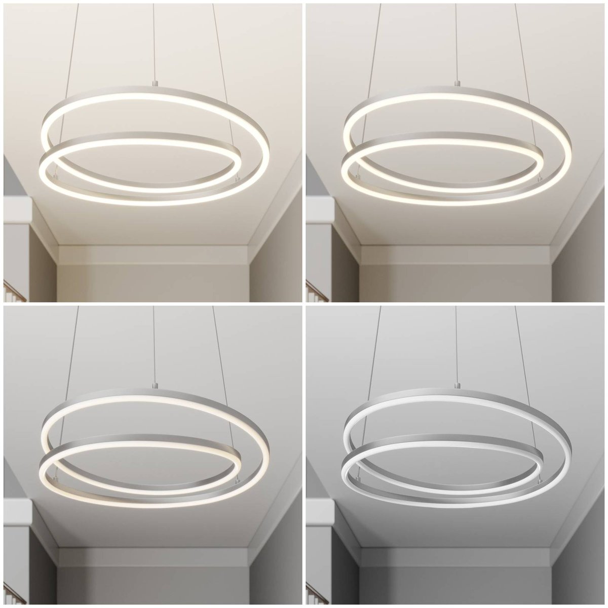 Suspension en aluminium moderneLED, Davian nickel satiné, LINDBY
