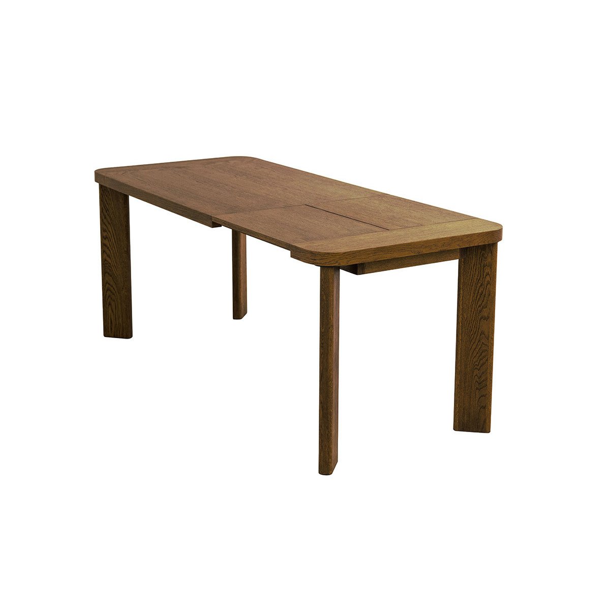 Table à manger extensible 150 à 210 cm LUMINY placage chêne massif marron foncé, BOBOCHIC