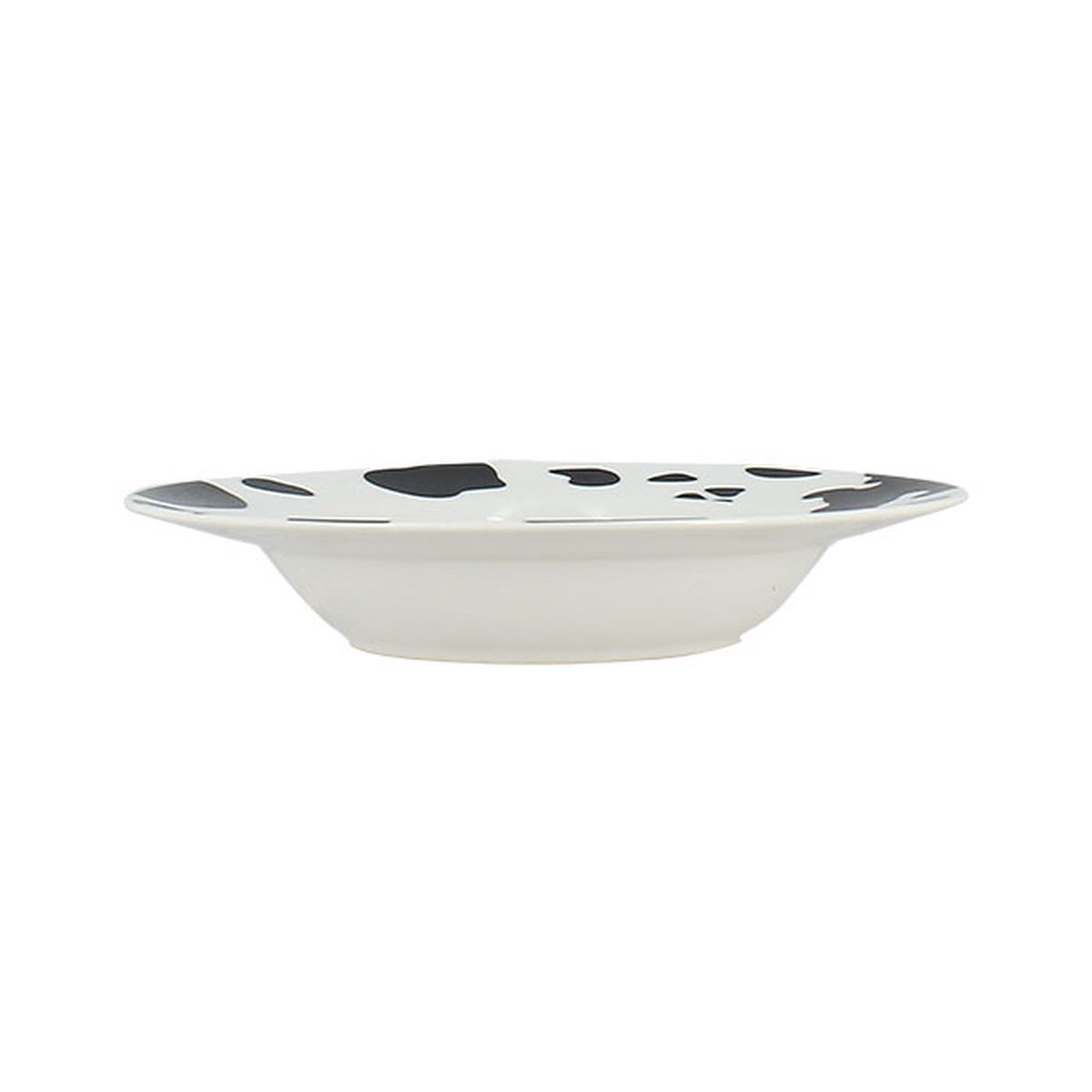 Lot de 6 assiettes creuses 20cm en porcelaine, VACHE blanc-noir, NOVASTYL
