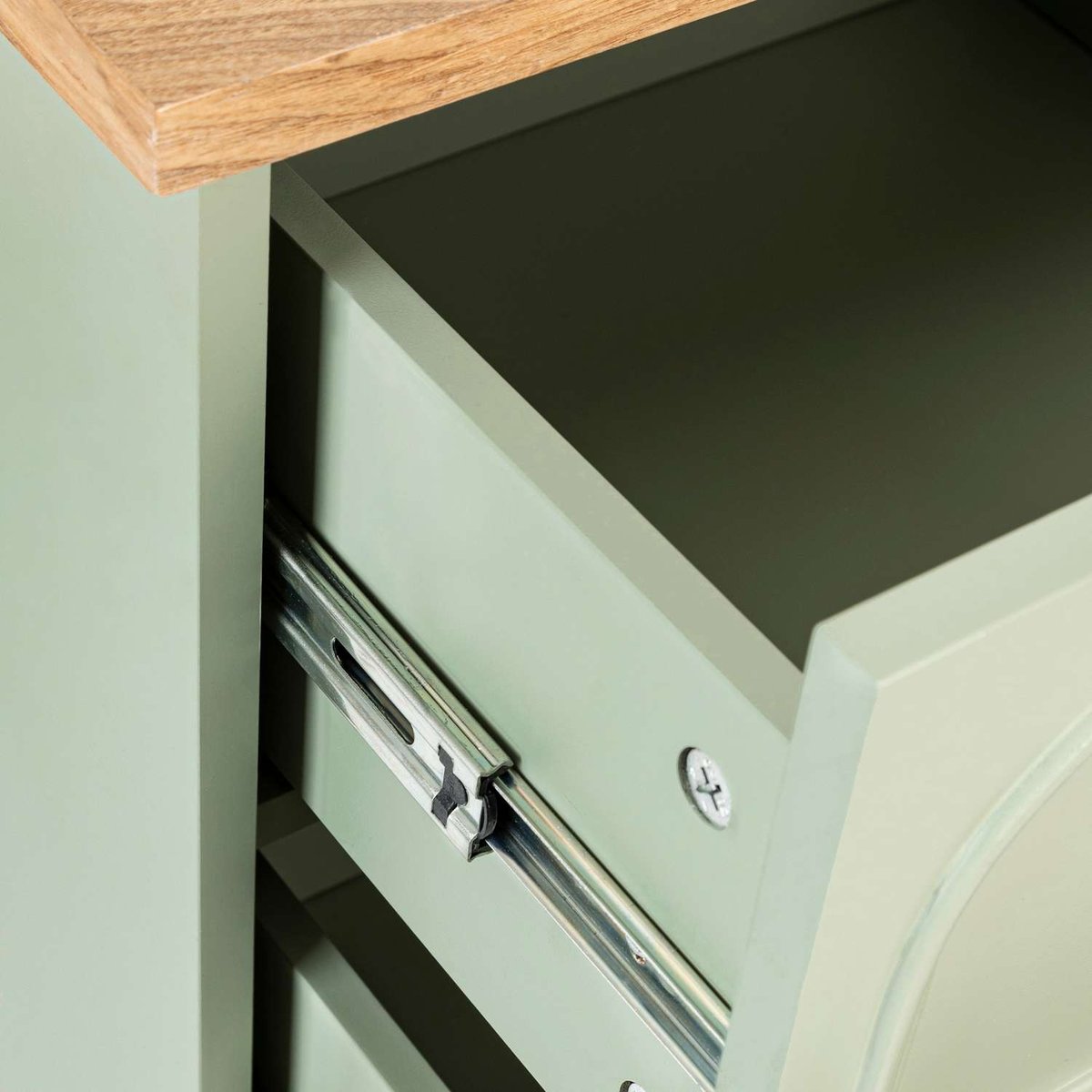 Chiffonnier 5 tiroirs en bois MOHEA vert, ATMOSPHERA