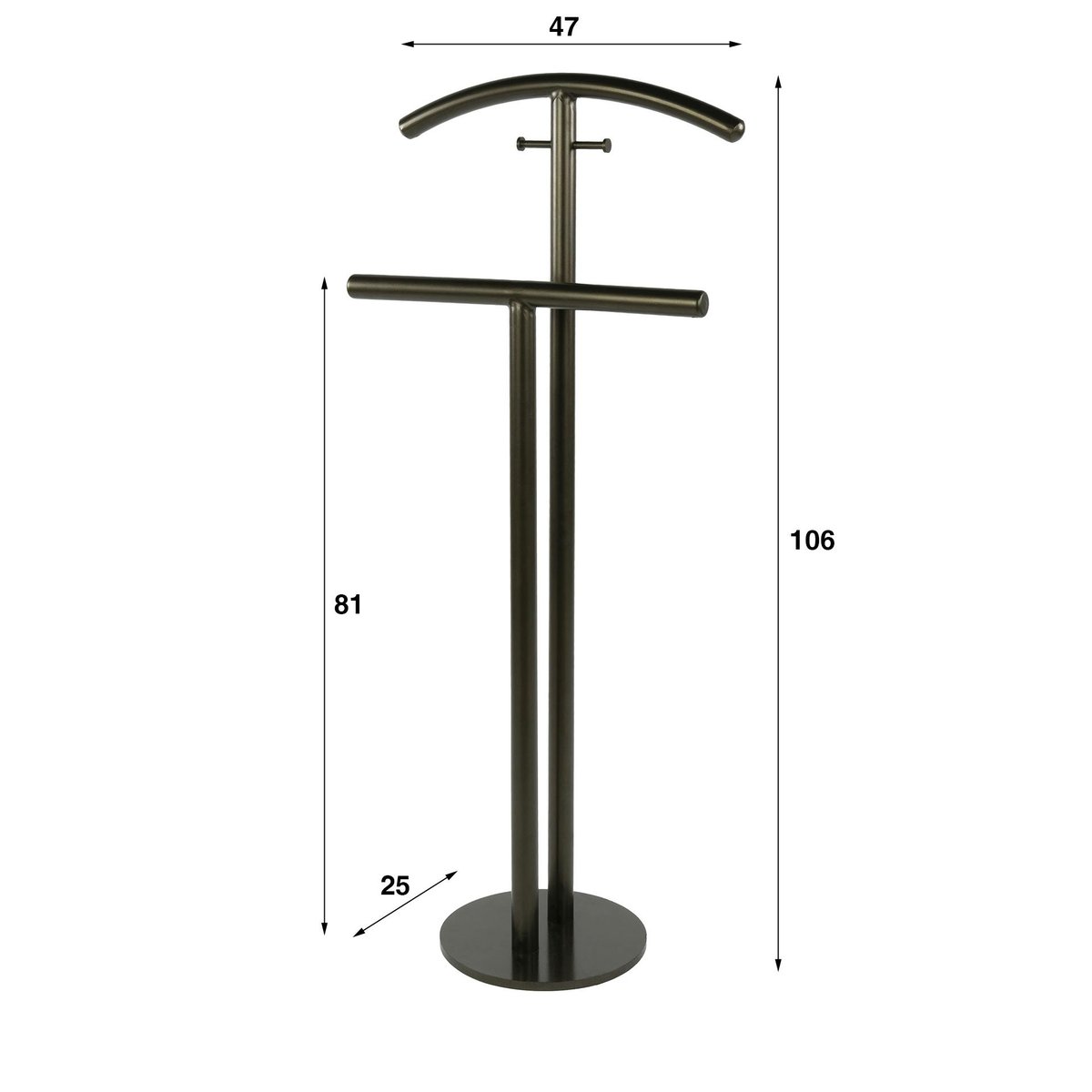 Valet de chambre en métal finition bronze HELSINKI marron, PIER IMPORT