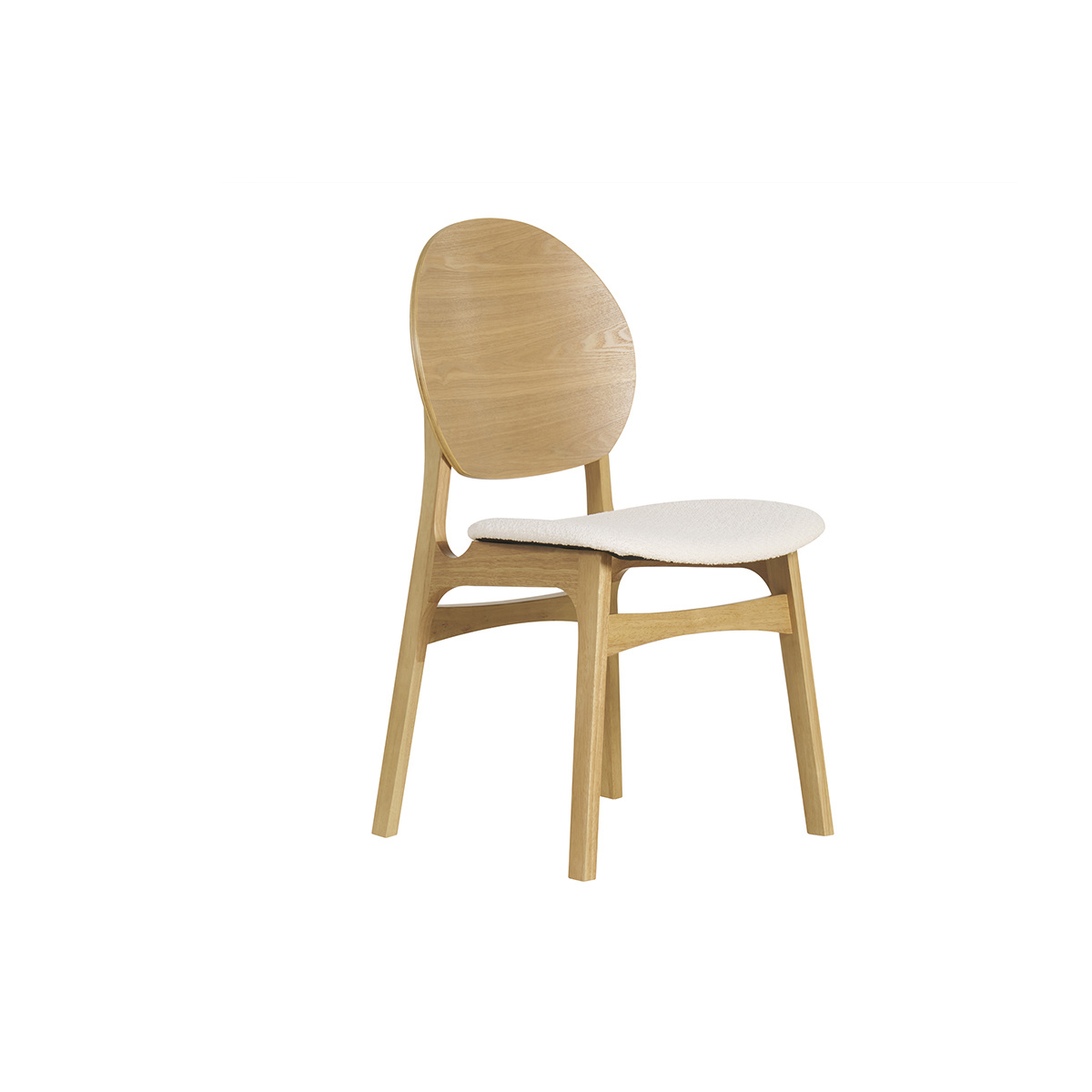 Chaises scandinaves (lot de 2) ELTON bois clair / blanc, MILIBOO