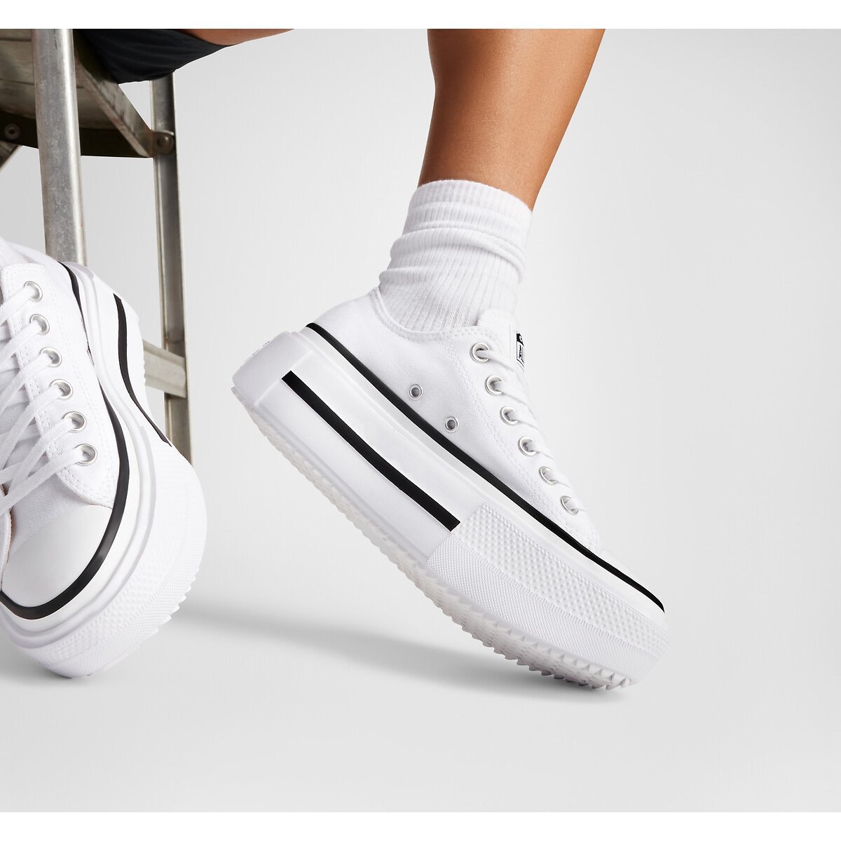 Baskets Lift Double Stack Foundation blanc, CONVERSE