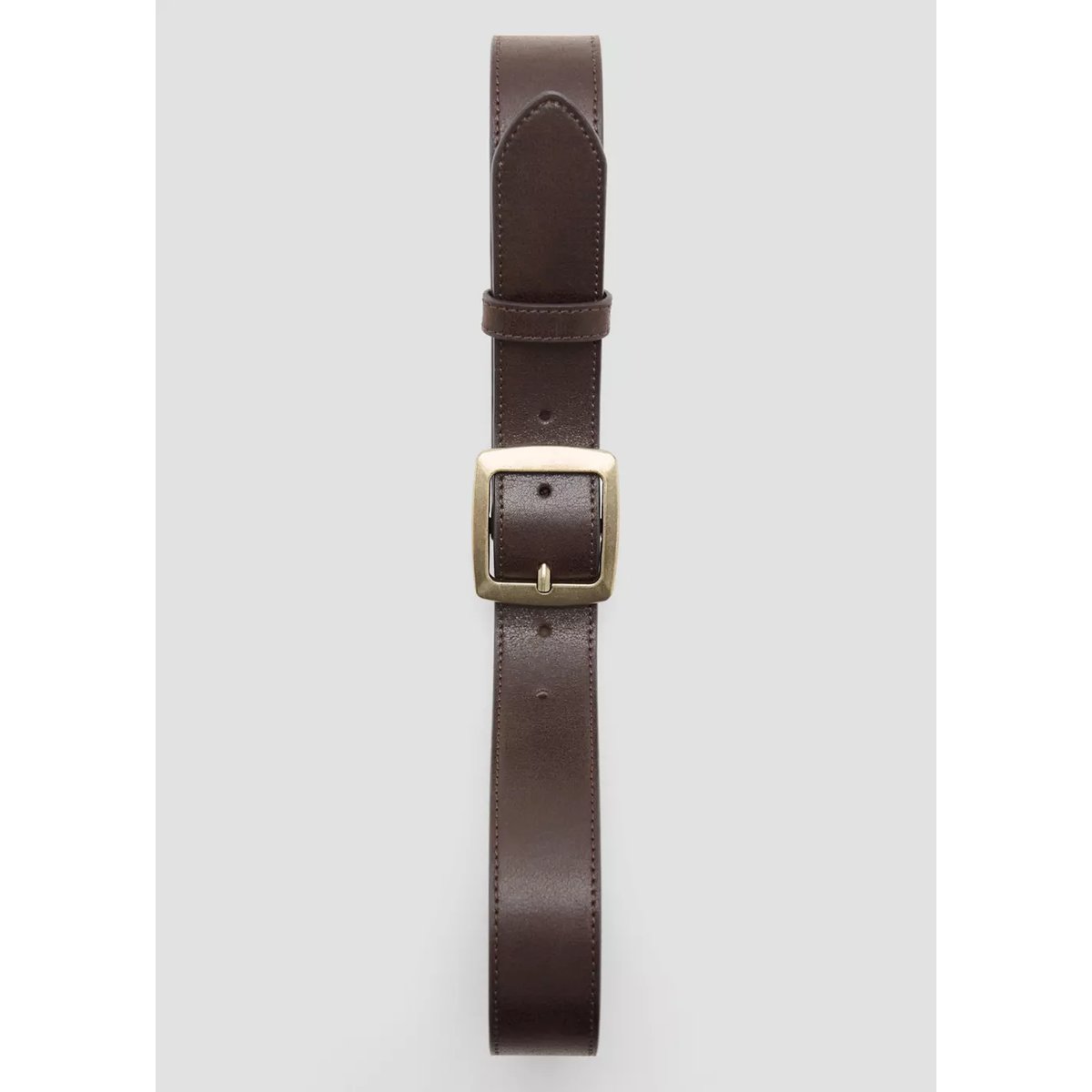 Ceinture boucle carrée chocolat, MANGO