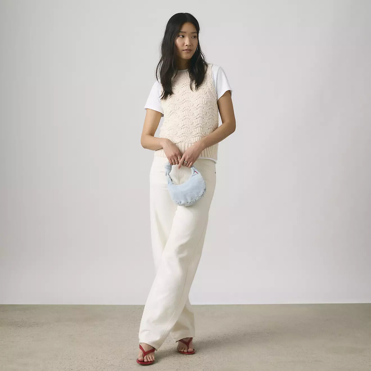 Haut en crochet sans manches ecru, LEVI'S