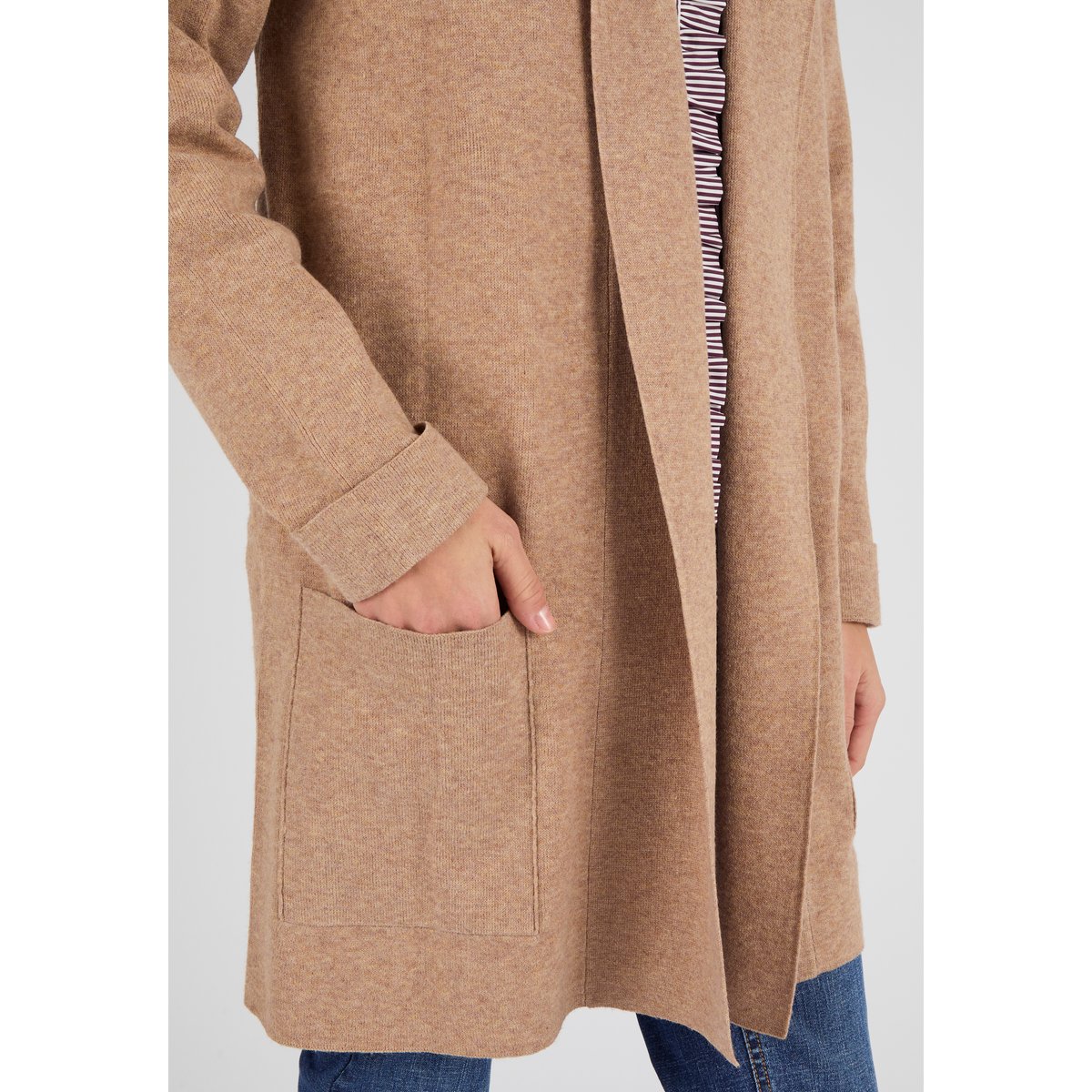Gilet esprit manteau Thermolactyl marron chiné, DAMART