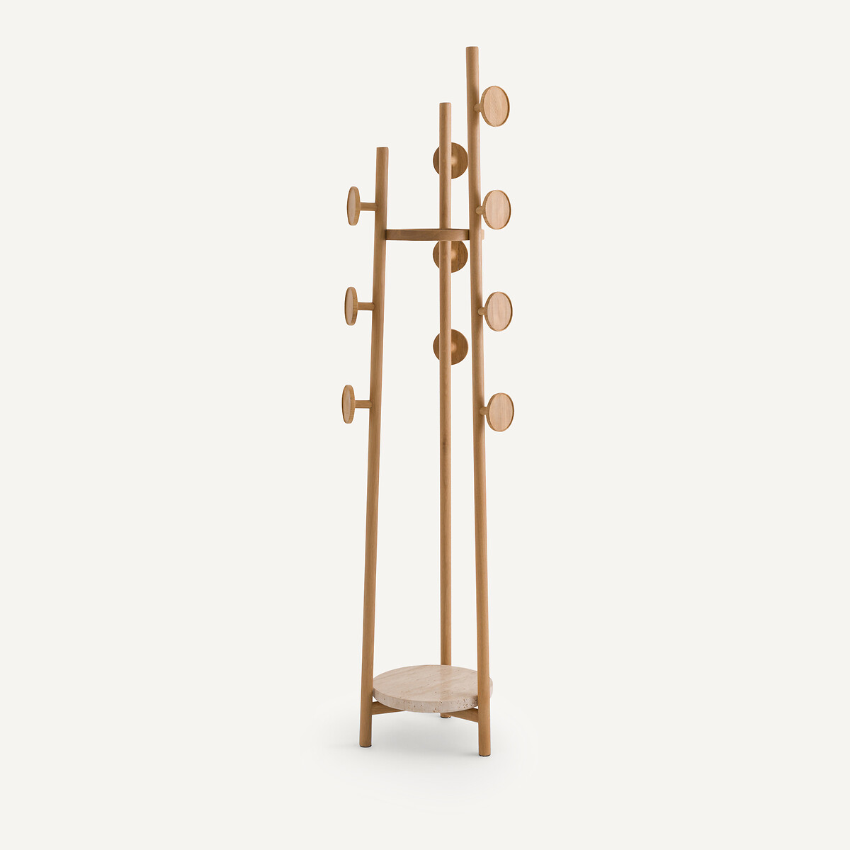 Porte-manteau patères chêne et travertin, Madilgo chêne naturel, AM.PM