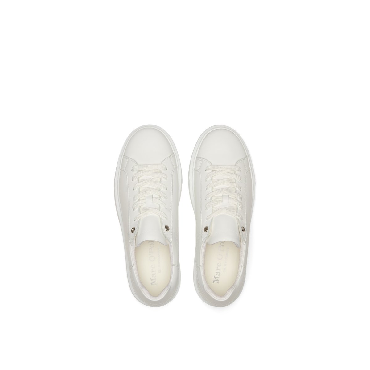 Sneaker Modèle Cedric en cuir de vache noble blanc, MARC O'POLO