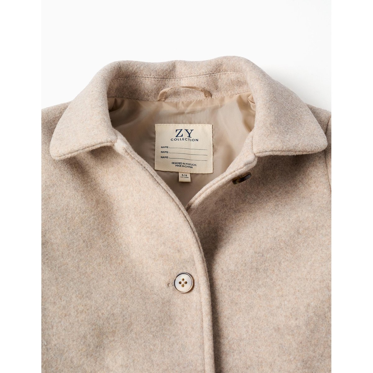 Manteau à effet laine avec doublure B&S beige clair, ZIPPY