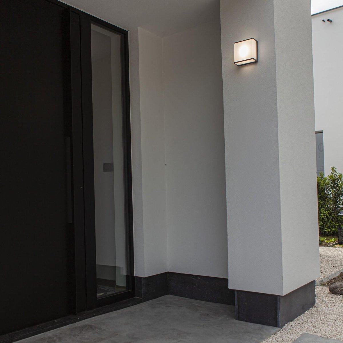 Applique murale d'extérieur sur secteur DOBLO GREY aluminium gris LED blanc chaud H8cm dark grey, LUMISKY
