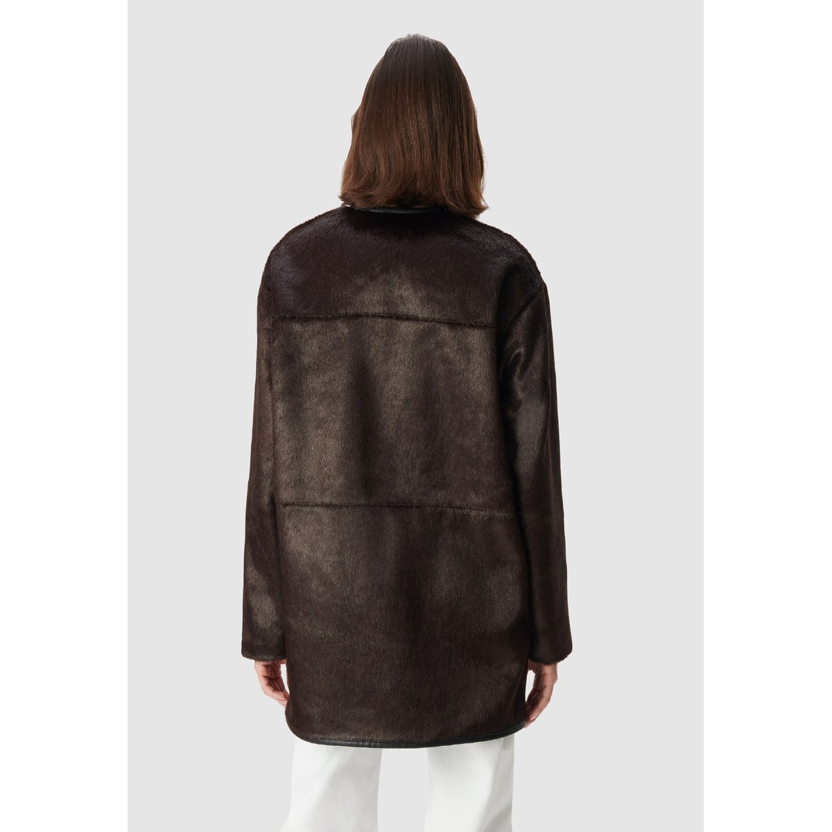 Manteau effet poulain marron foncé, IKKS