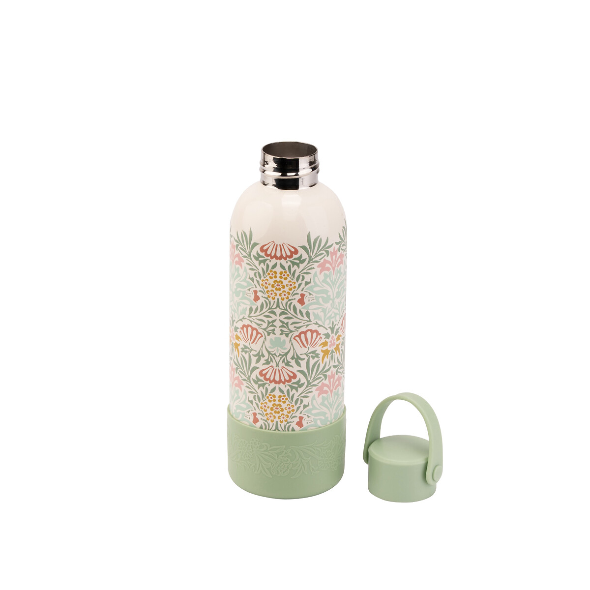 Kitchen Garden Stainless Steel Travel Water Bottle in Cream neutral, WILLIAM MORRIS AT HOME
