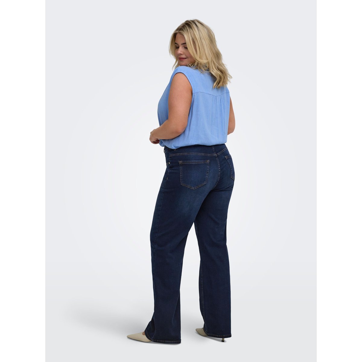 Jean À Jambe Large dark blue denim, ONLY CARMAKOMA