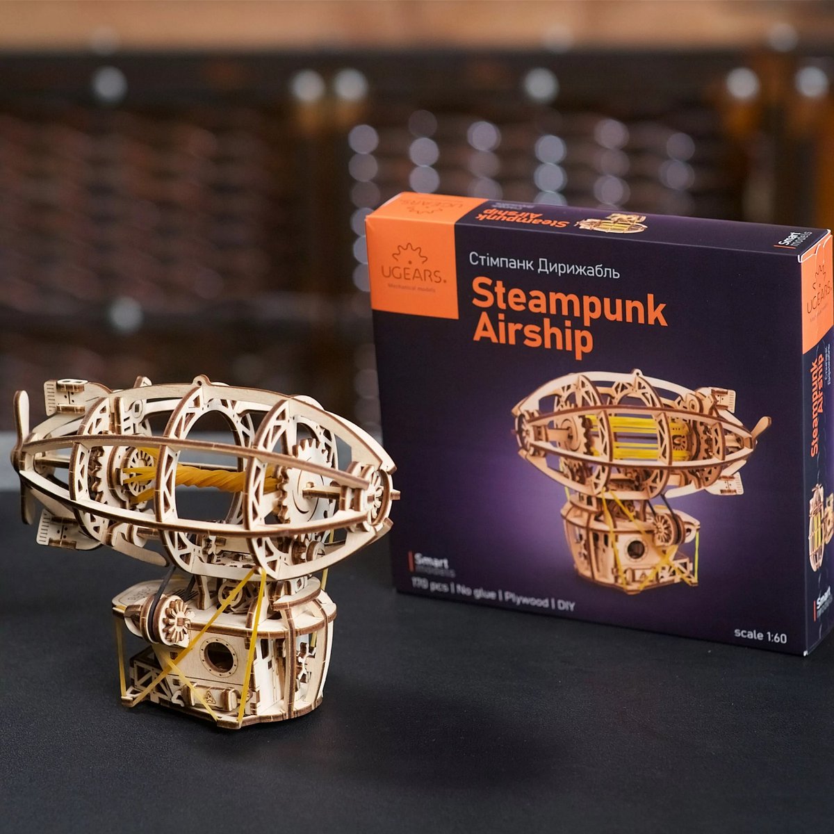 Puzzle 3D Mini Dirigeable Steampunk beige, UGEARS