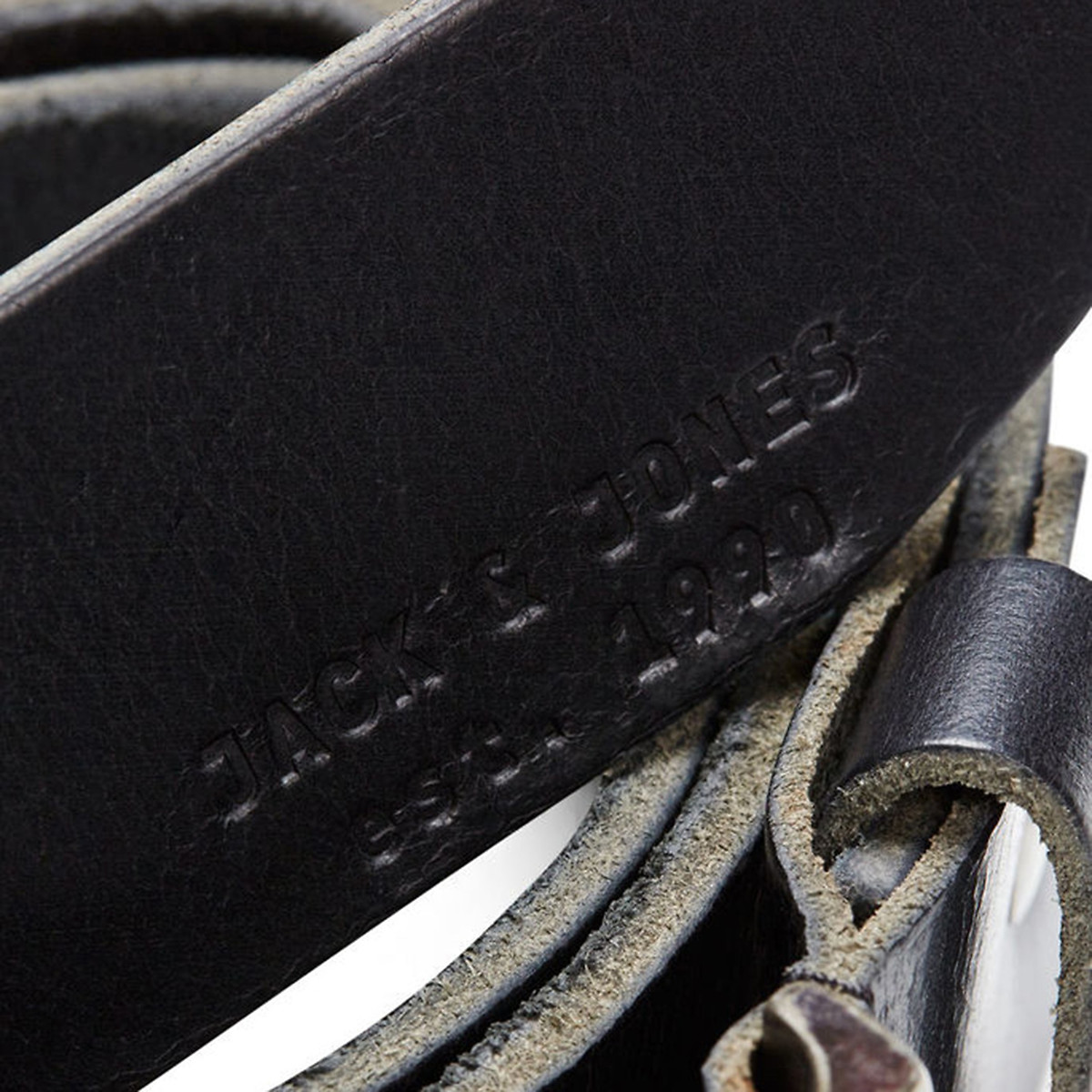 Ceinture en cuir Jacpaul noir, JACK & JONES