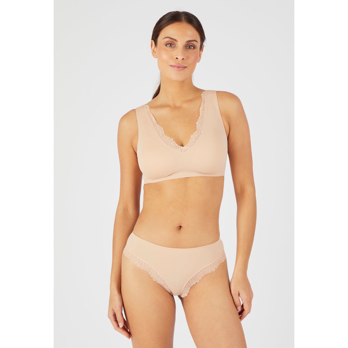 Soutien-gorge brassière sans armatures marron beige, DAMART