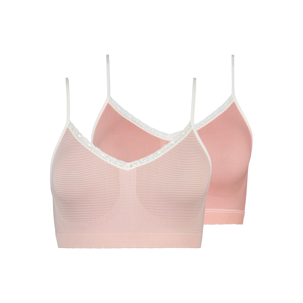 Lot de 2 brassières ZEN ATTITUDE blanc/gris, BILLET DOUX