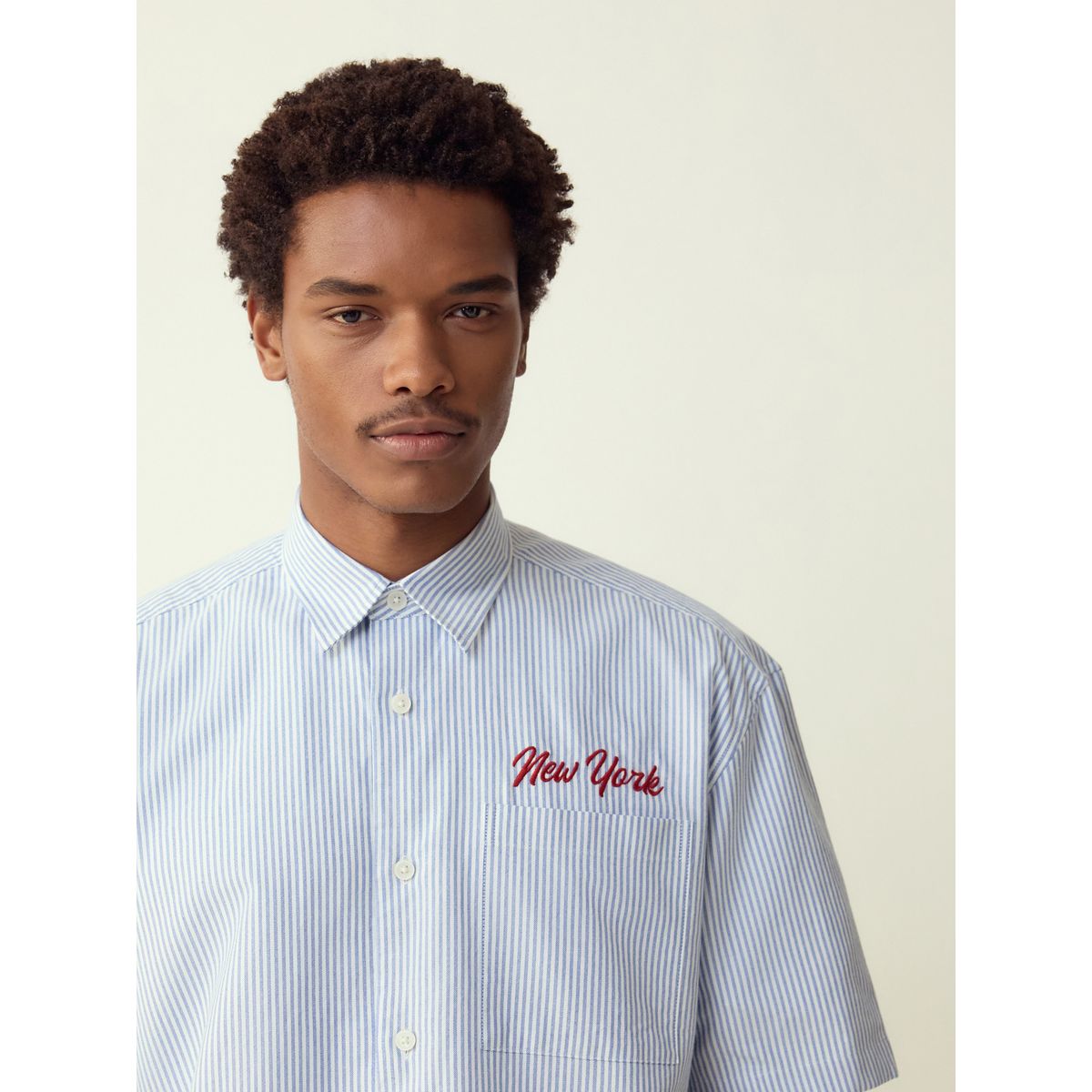 Chemise à manches courtes new york rayures bleu, NEXT