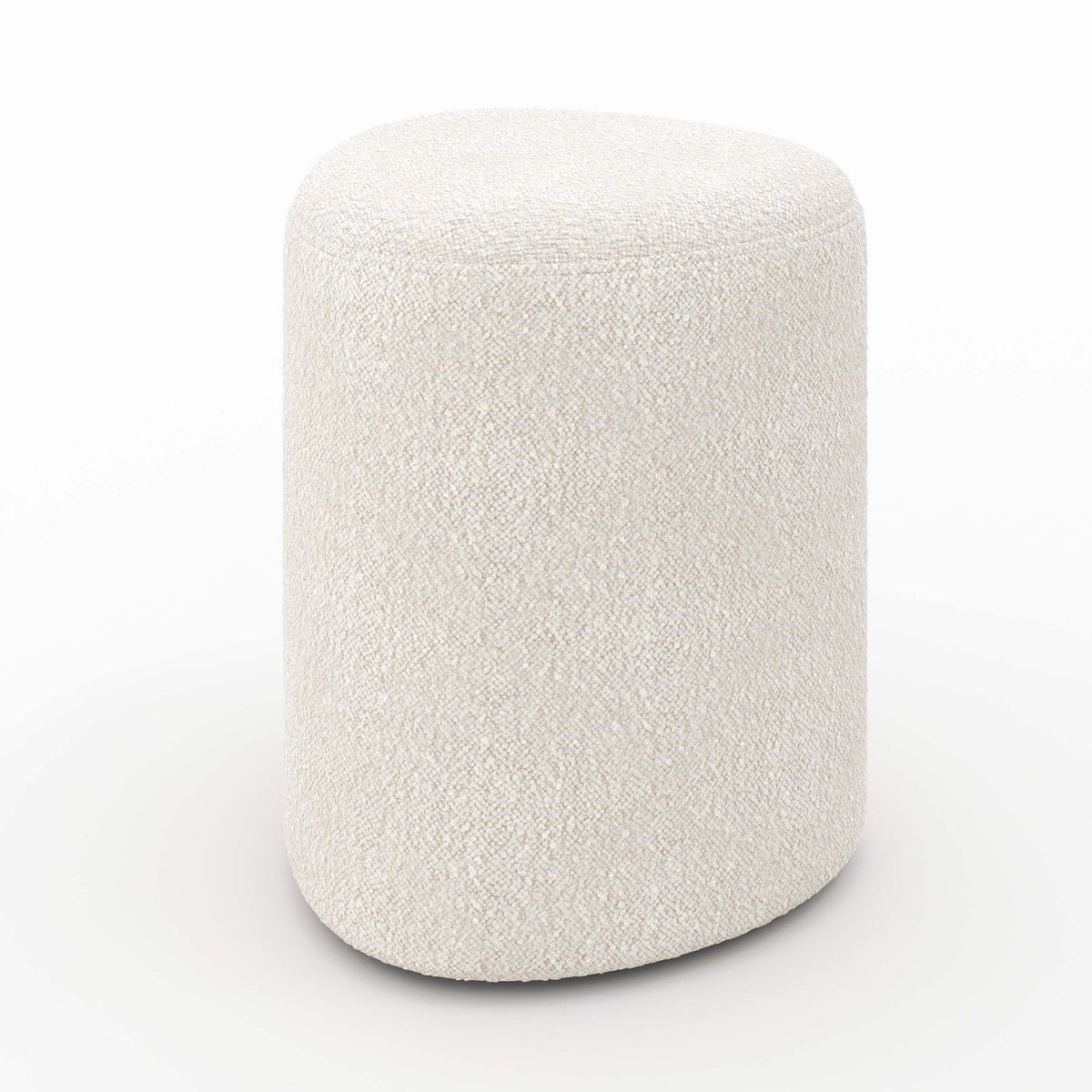 Pouf en tissu bouclé - EMMY beige, MAISON PAVANE