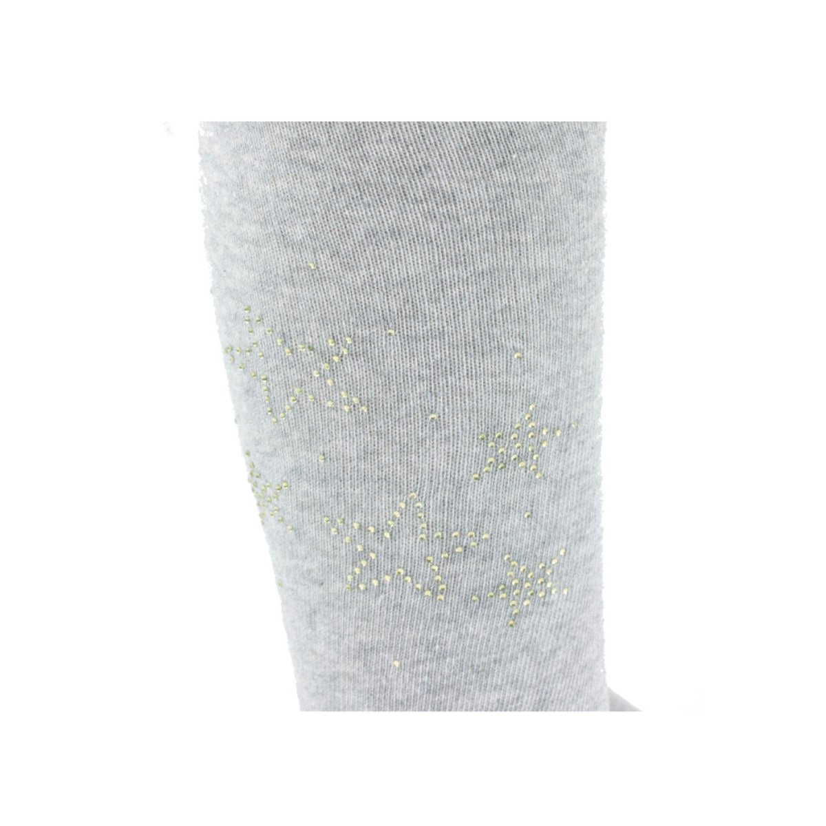 Collant uni en coton fantaisie étoiles de strass gris, KINDY