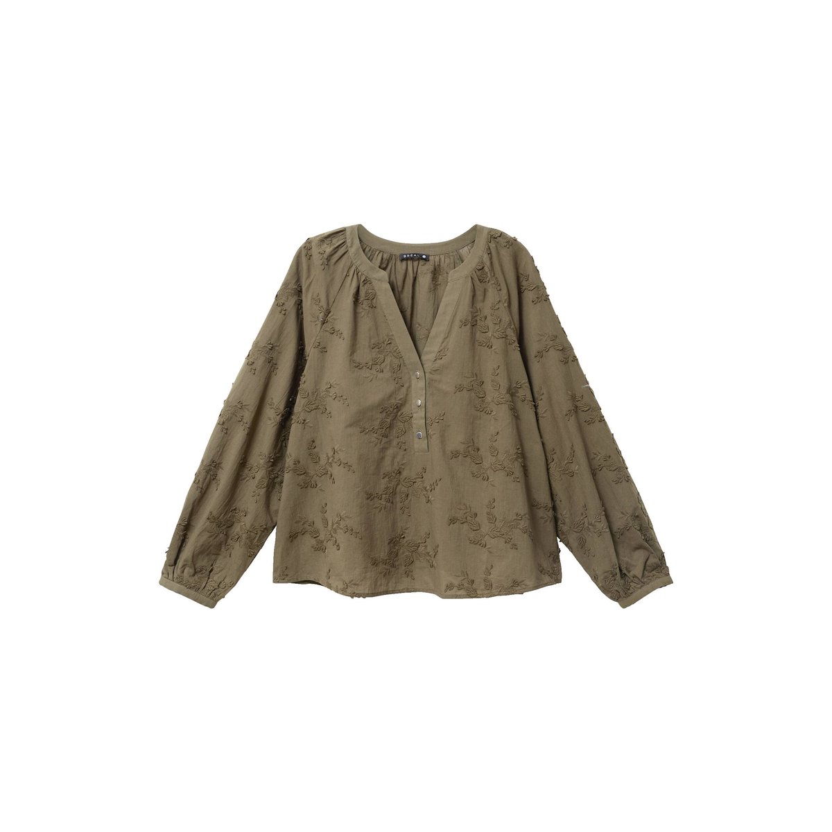 Blouse ample manches longues fluide vert kaki, BREAL