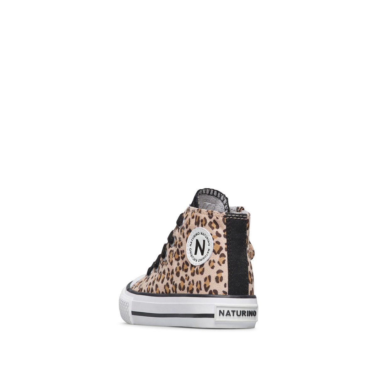Baskets en tissu imprimé leopard YLFAS. beige-noir, NATURINO