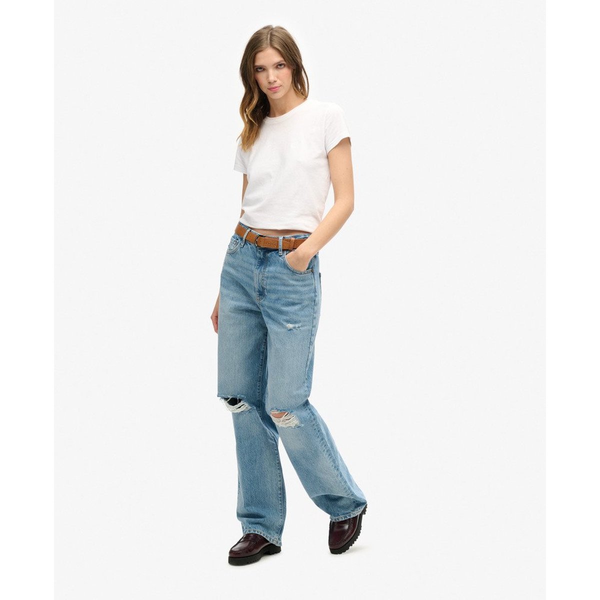 Jean large en coton bio vintage custom spring, SUPERDRY
