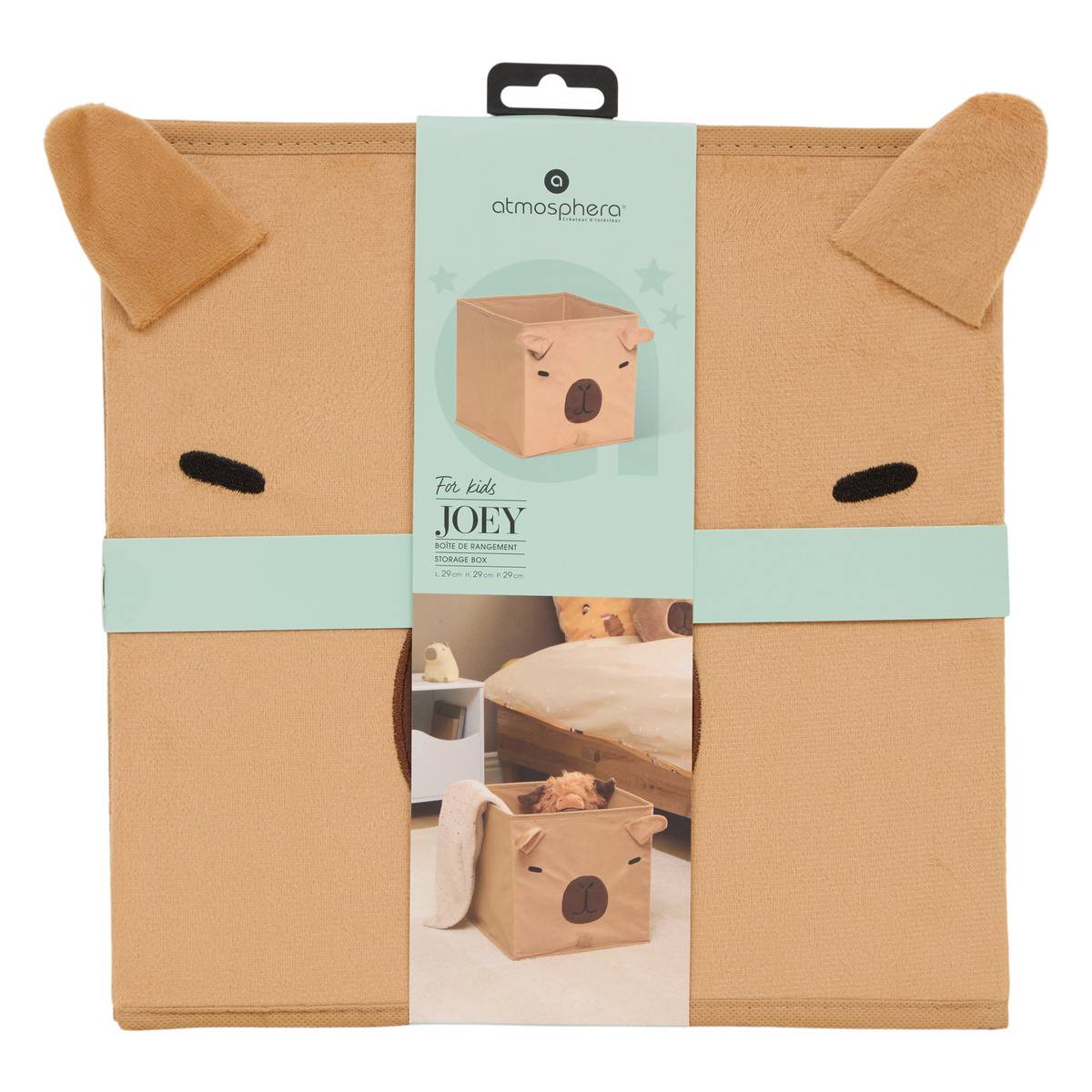 Boîte de rangement pliable pour enfant JOEY marron, ATMOSPHERA FOR KIDS