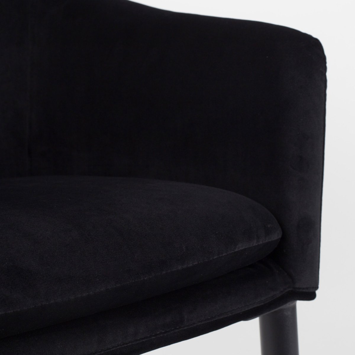 Fauteuil de table design en velours- CATELYN noir, DRAWER