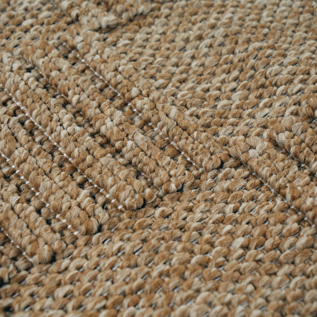 Tapis extérieur intérieur damier aspect jute JUTA DAMIER beige, THE DECO FACTORY