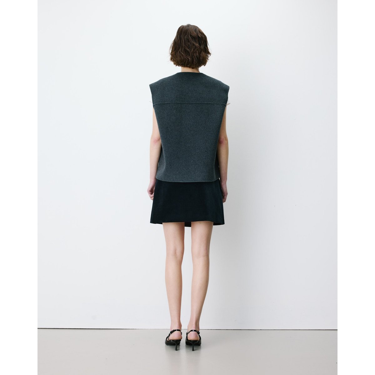 Veste sans manches oversize sable Adagio anthracite, GRACE & MILA