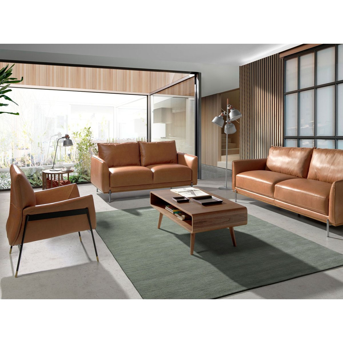 Fauteuil pivotant en cuir brun marron | noir, ANGEL CERDA