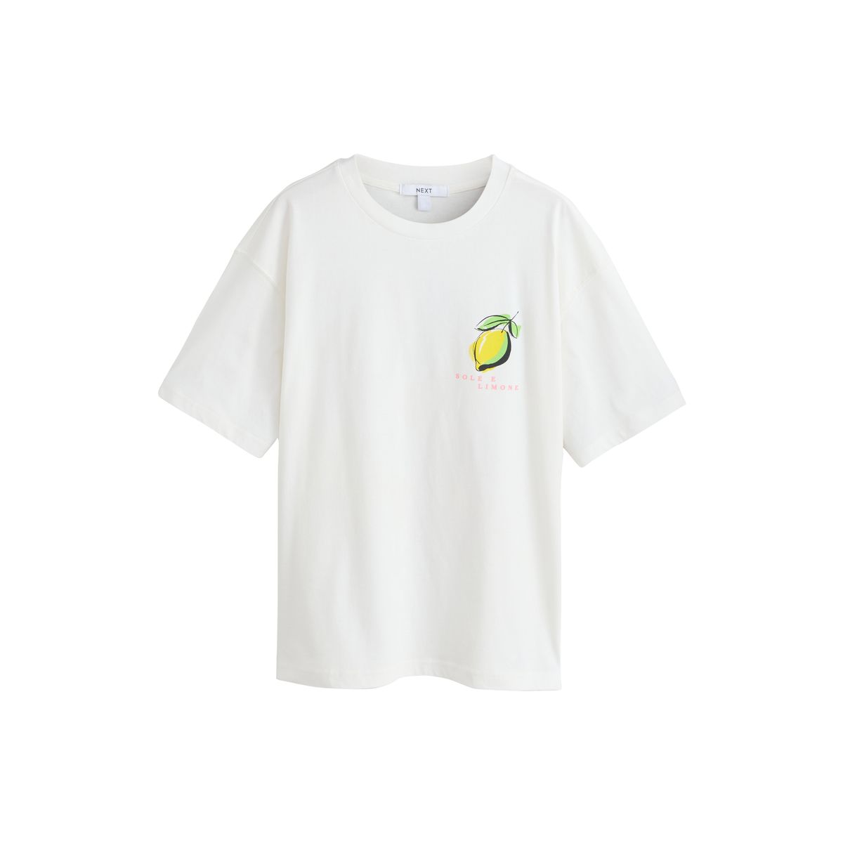 T-shirt ras du cou avec motif citron blanc, NEXT
