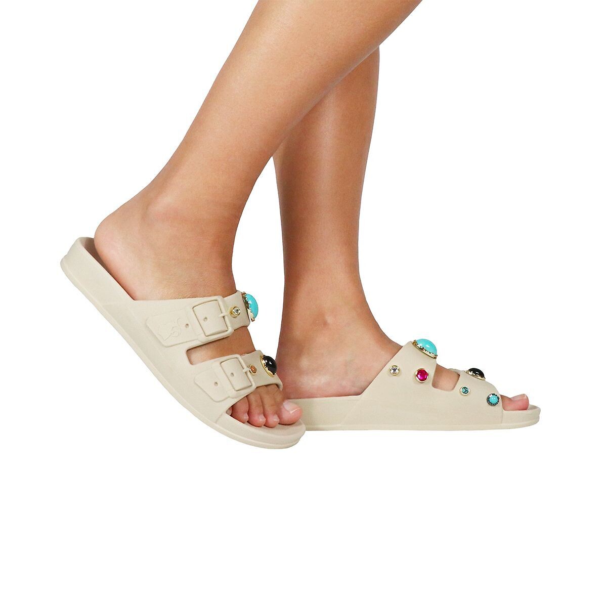 Mules doubles brides Joia beige, CACATOES