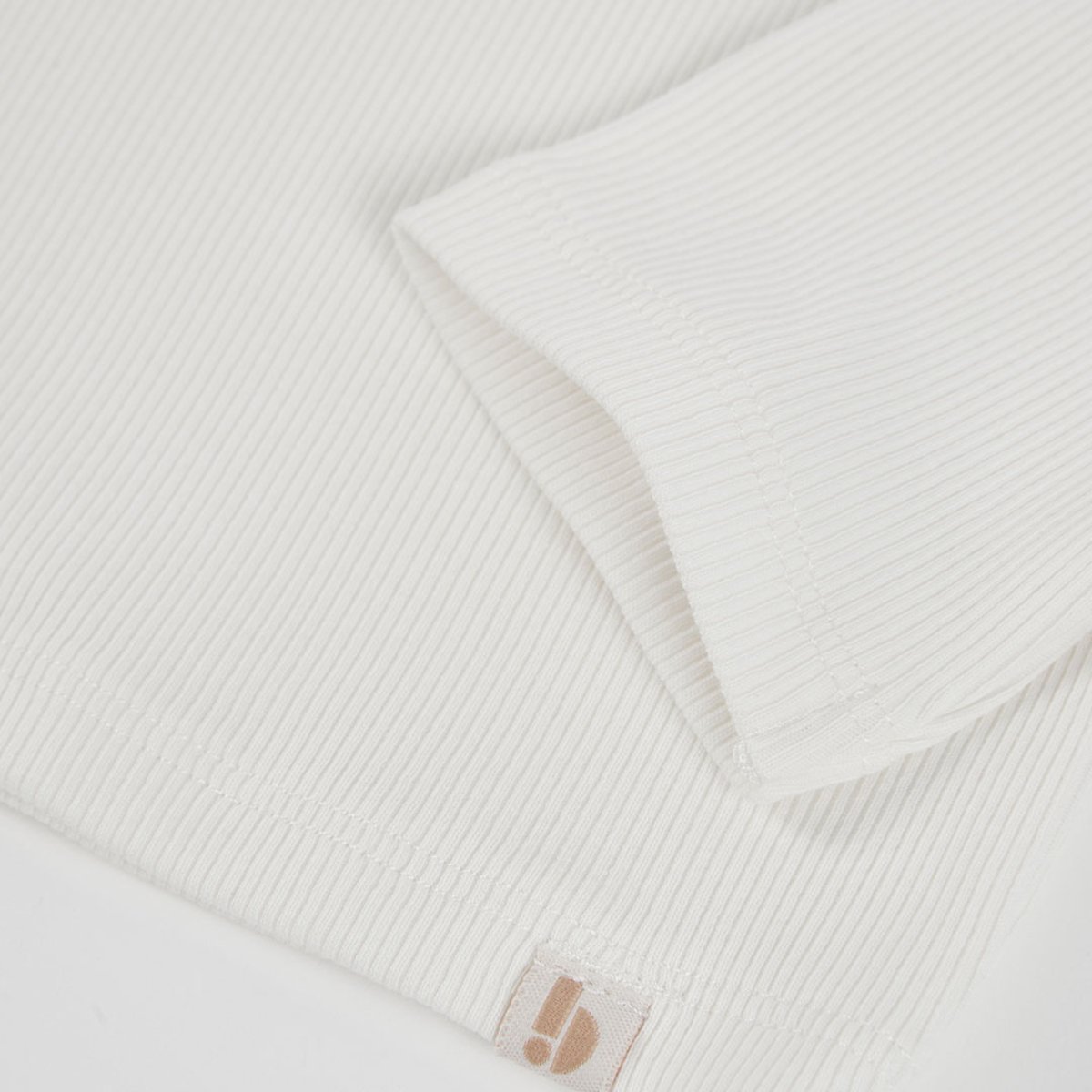 T-shirt fille en maille côtelée col roulé blanc, BOBOLI