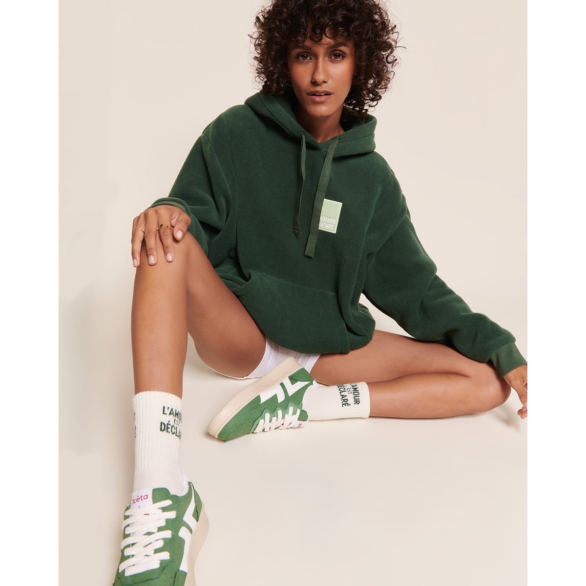 Sweat d'allaitement en polaire recyclée, MOTHER NATURE vert - vert nuit, EMOI EMOI