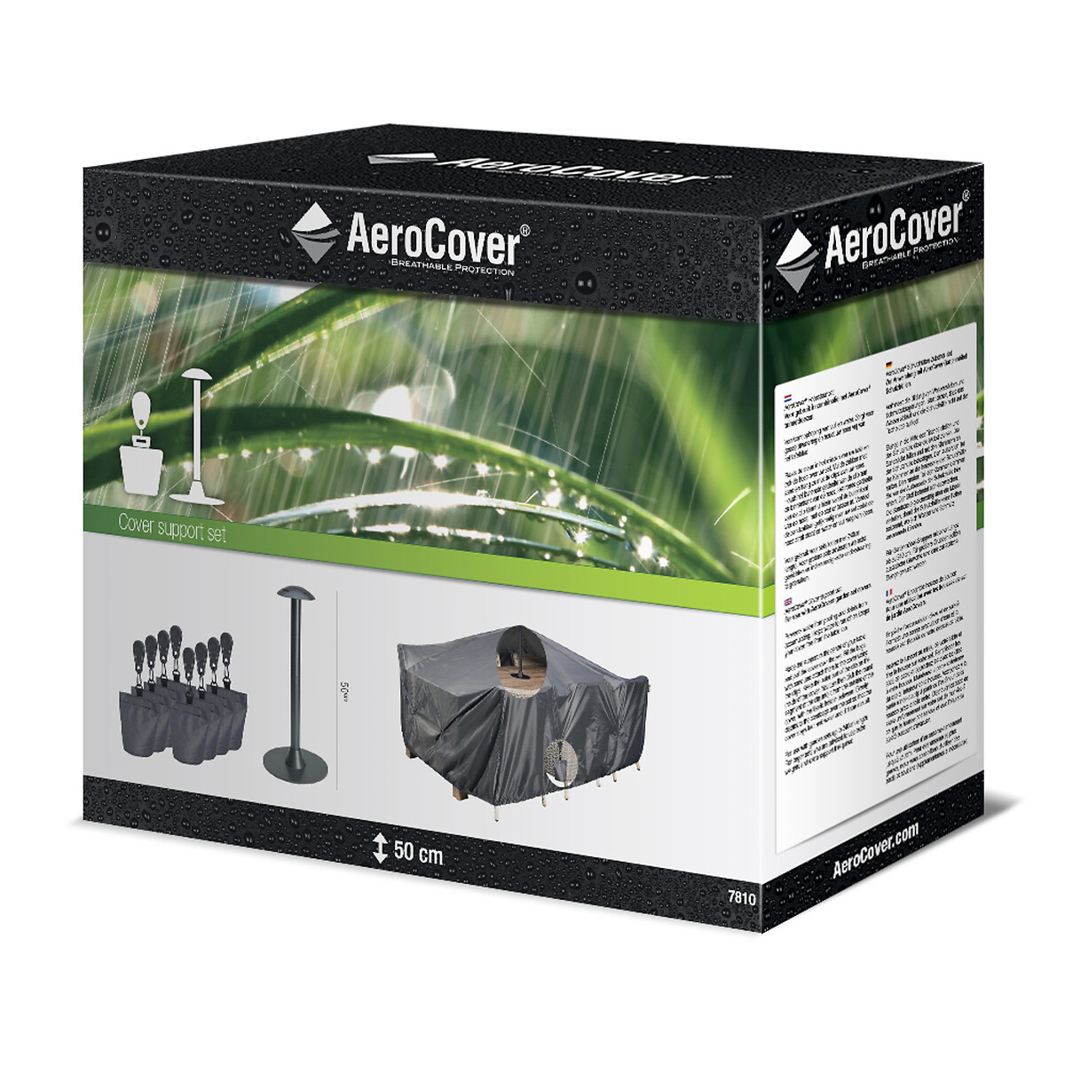 Garden Cover Support Pole Set grey, AEROCOVER
