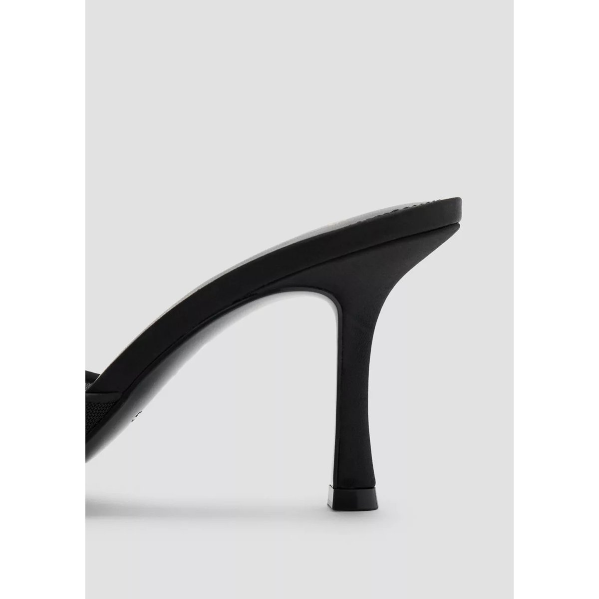 Sandales talon strass noir, MANGO