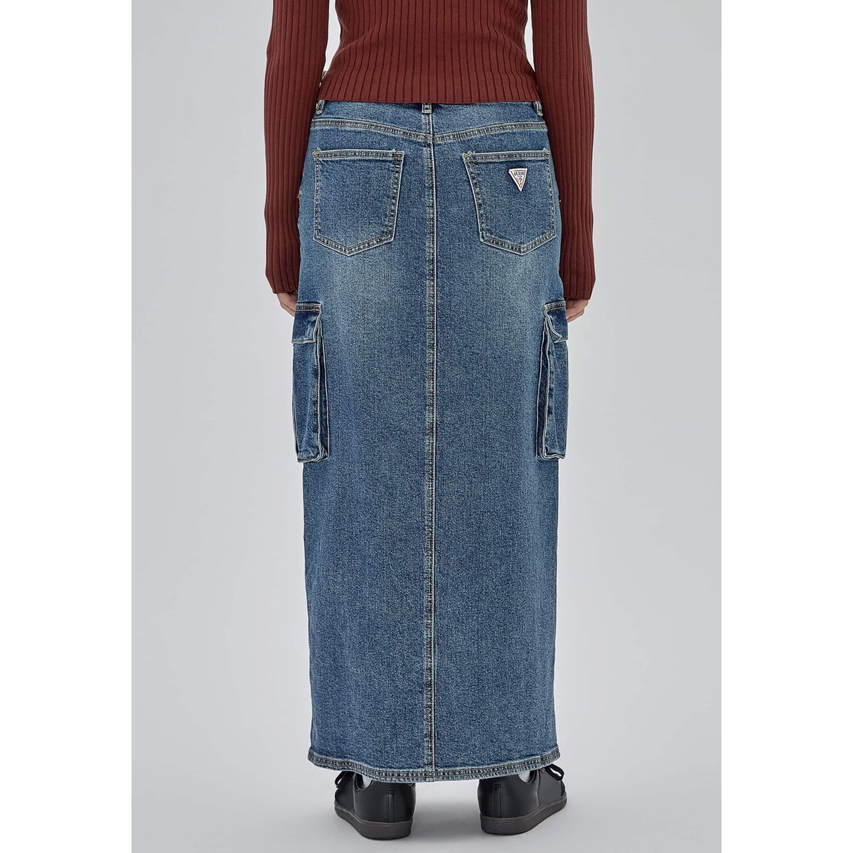 Jupe Longue En Jean bleu, GUESS