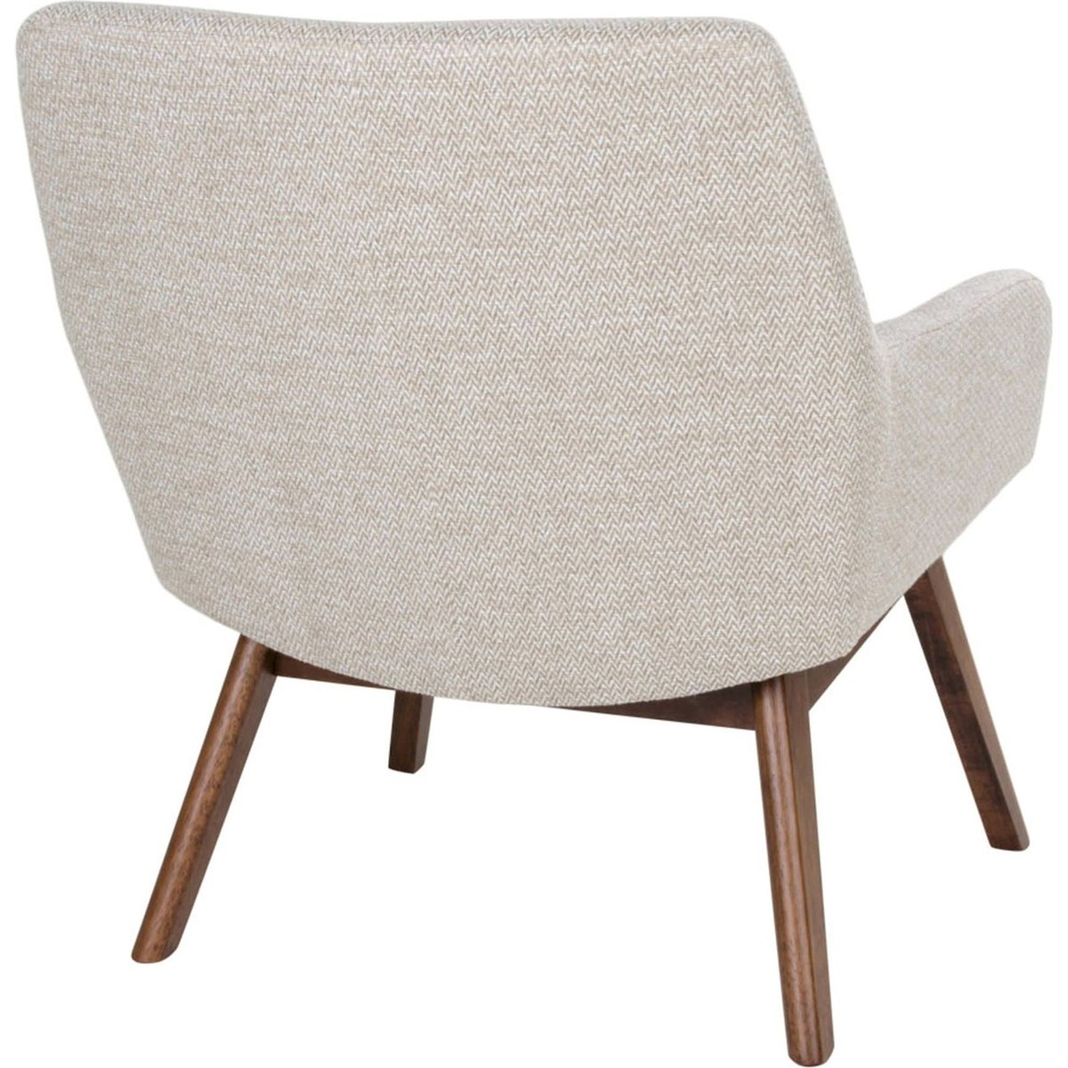 Fauteuil chenille et bois collection ODDMUND beige clair et brun naturel, RECOLLECTION
