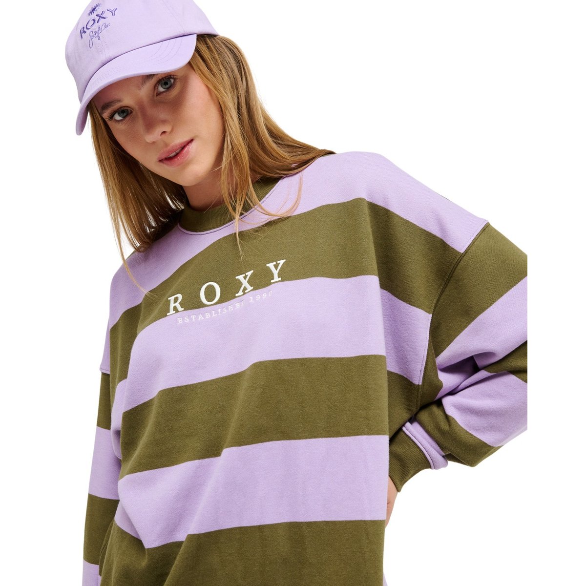 Sweat oversize STRICTLY STRIPES. vert winter moss stricty striipe, ROXY