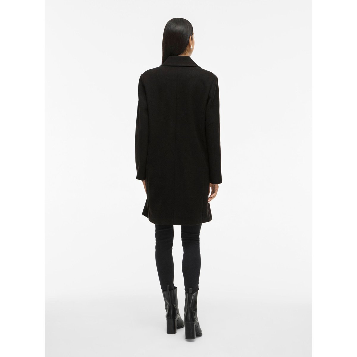 Manteau mi-long boutonné black beauty, VILA