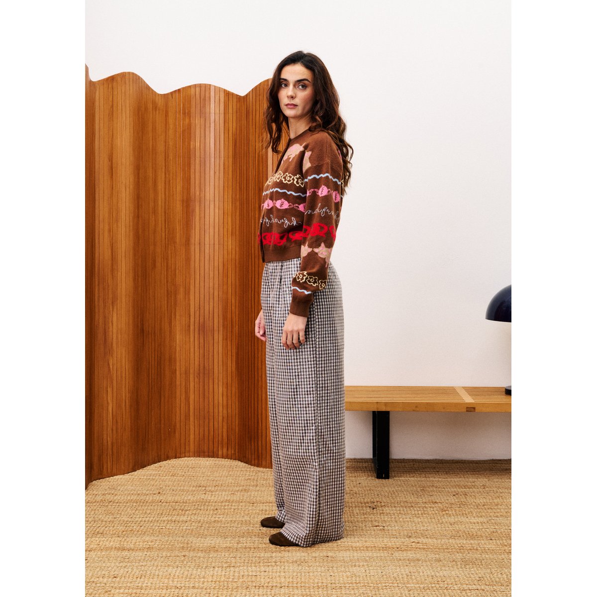 Pantalon en coton NINOU marron chocolat, FRNCH