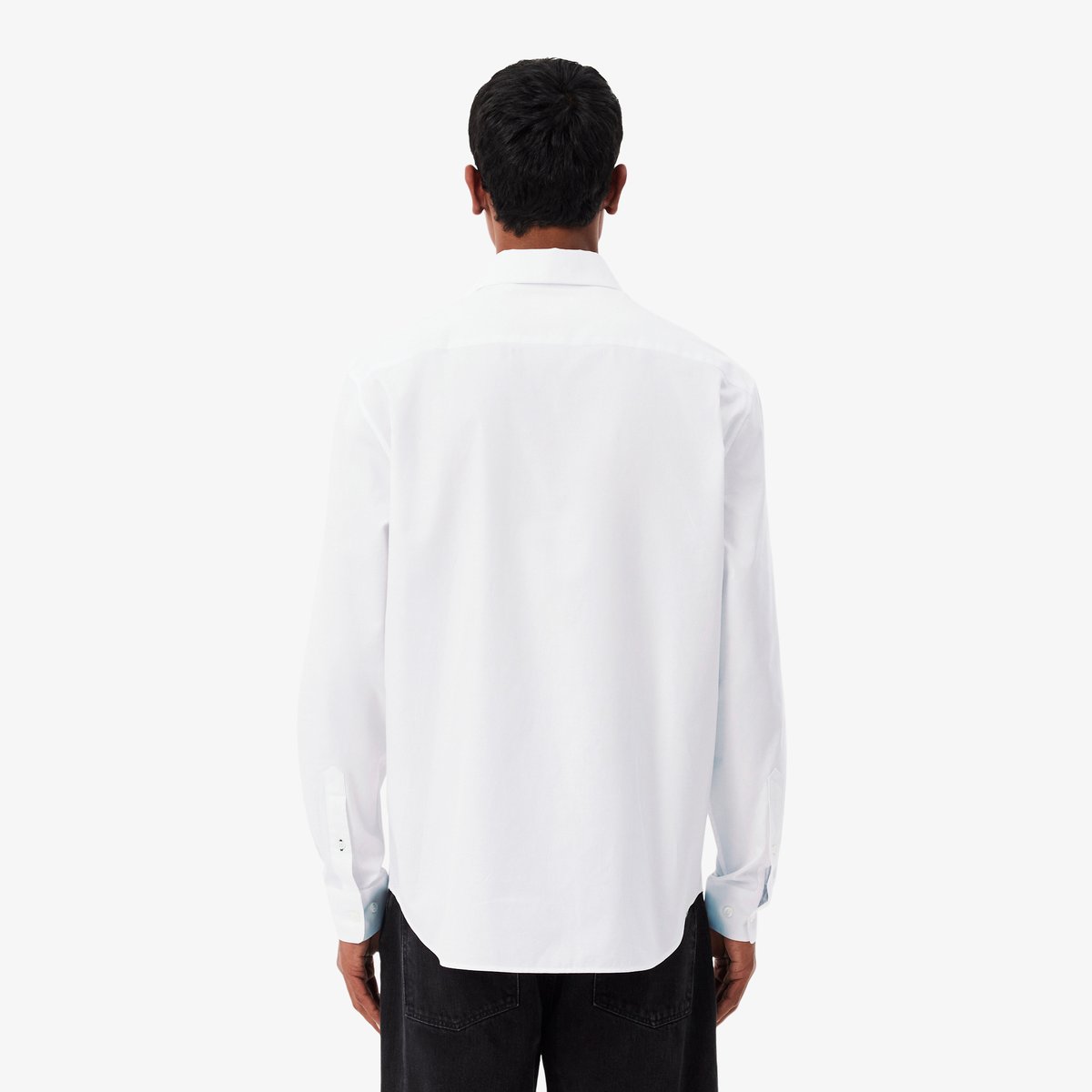 Chemise coton texturé regular fit blanc-001, LACOSTE